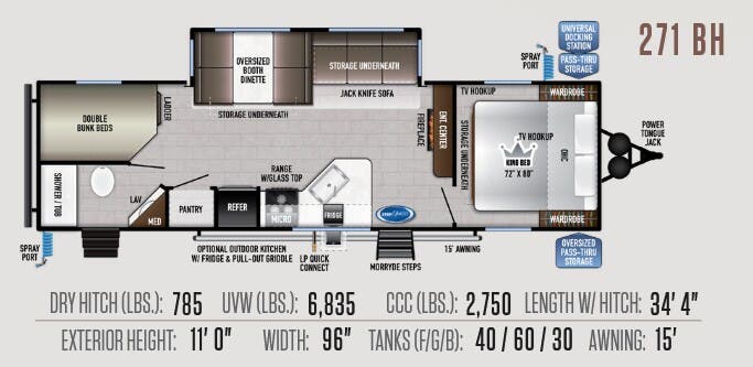 View 2022 East to West Della Terra 271 BH complete specs and manufacturer brochures