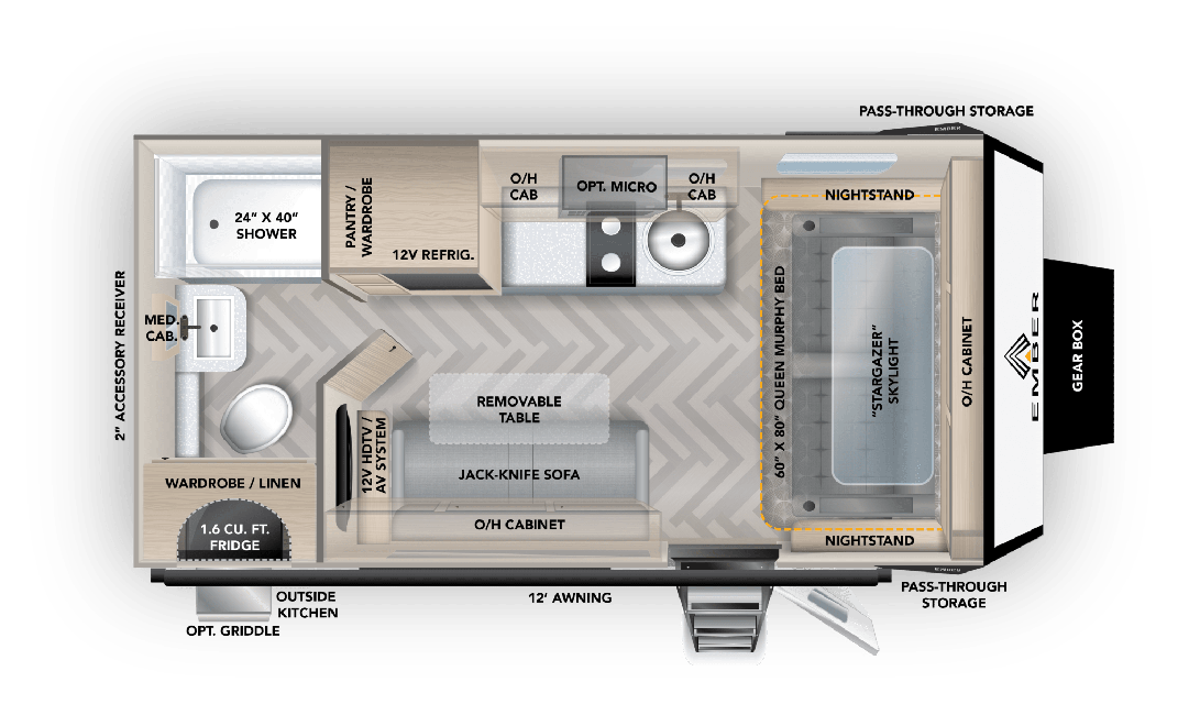 View 2022 Ember RV Overland 170MRB complete specs and manufacturer brochures