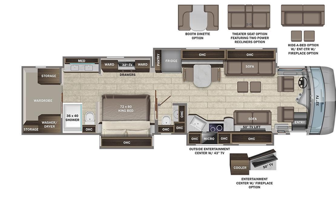 View 2022 Entegra Coach Cornerstone 45D complete specs and manufacturer brochures