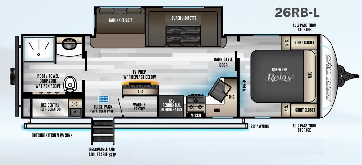 View 2022 Forest River Cherokee Alpha Wolf 26RB-L complete specs and manufacturer brochures