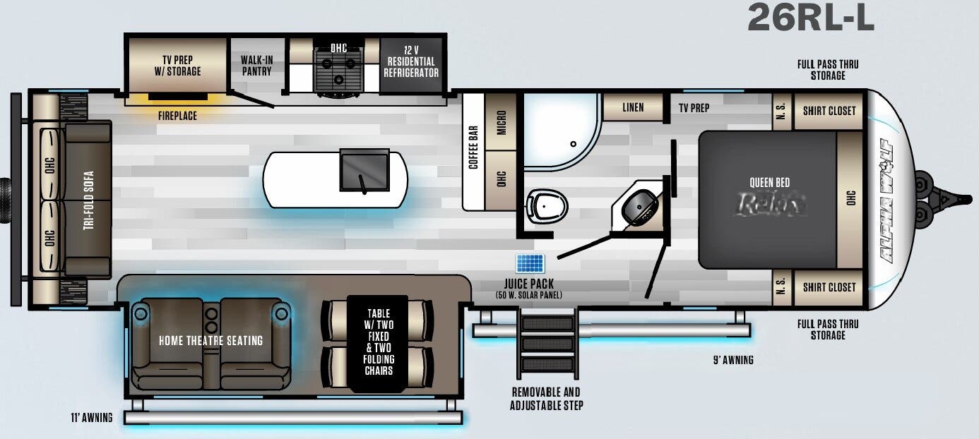 View 2022 Forest River Cherokee Alpha Wolf 26RL-L complete specs and manufacturer brochures