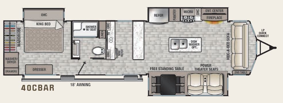 View 2022 Forest River Cedar Creek Cottage 40CBAR complete specs and manufacturer brochures
