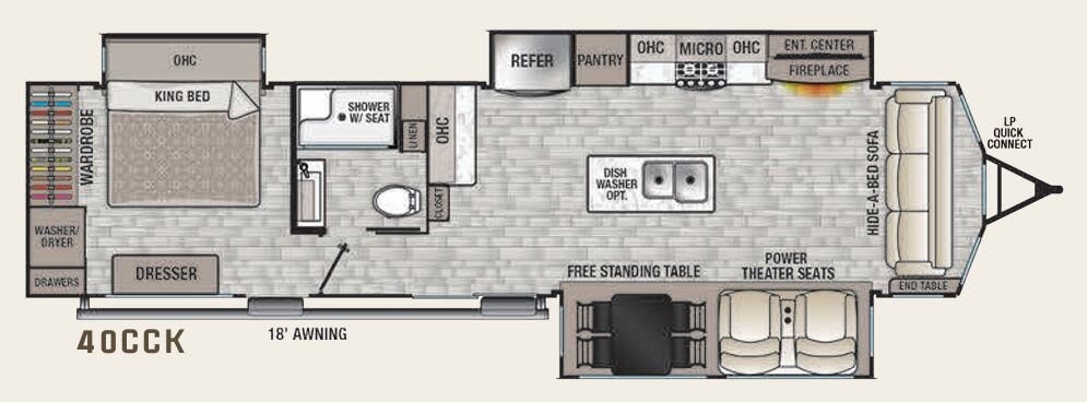 View 2022 Forest River Cedar Creek Cottage 40CCK complete specs and manufacturer brochures