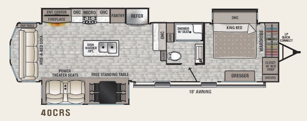 View 2022 Forest River Cedar Creek Cottage 40CRS complete specs and manufacturer brochures