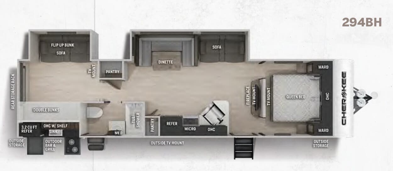 View 2022 Forest River Cherokee 294BH complete specs and manufacturer brochures