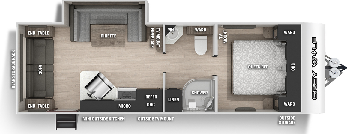 View 2022 Forest River Cherokee Grey Wolf 23MK complete specs and manufacturer brochures