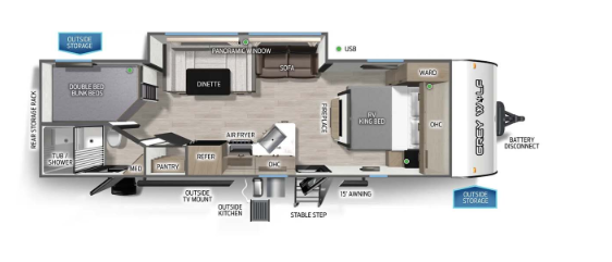 View 2022 Forest River Cherokee Grey Wolf 26DBH complete specs and manufacturer brochures