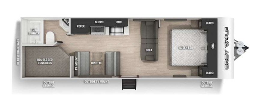 View 2022 Forest River Cherokee Grey Wolf 26DJSE complete specs and manufacturer brochures