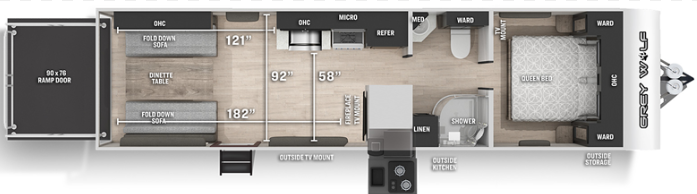 View 2022 Forest River Cherokee Grey Wolf 26MBRR complete specs and manufacturer brochures