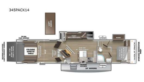 View 2022 Forest River Cherokee Wolf Pack 345PACK14 complete specs and manufacturer brochures