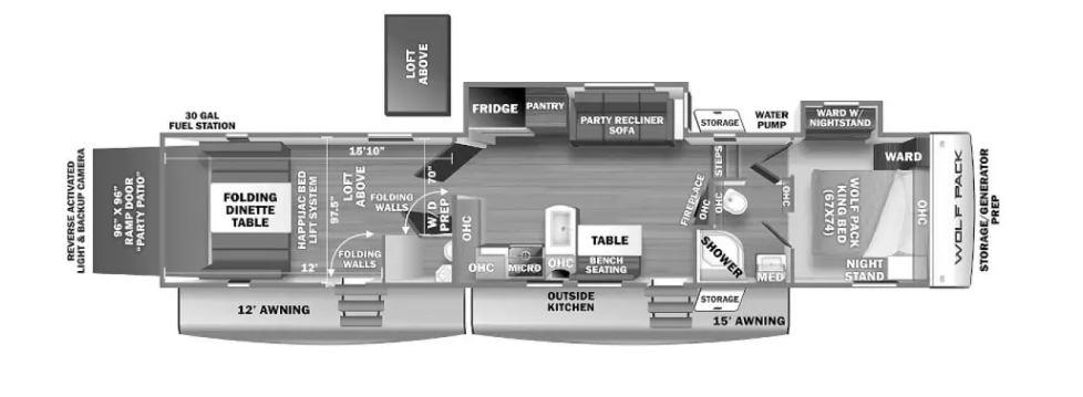 View 2022 Forest River Cherokee Wolf Pack 365PACK16 complete specs and manufacturer brochures