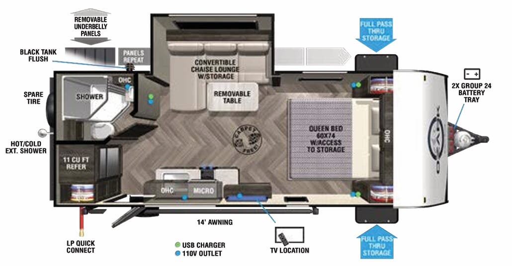 View 2022 Forest River Ozark 1800QS complete specs and manufacturer brochures