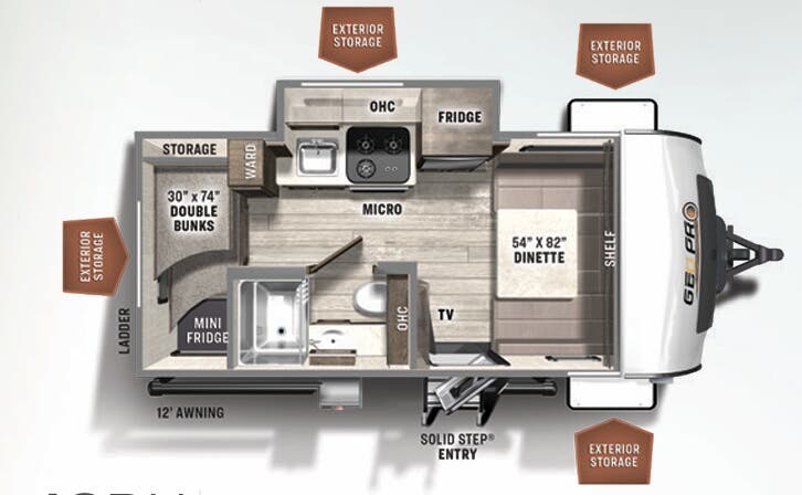 View 2022 Forest River Rockwood Geo Pro 16BH complete specs and manufacturer brochures