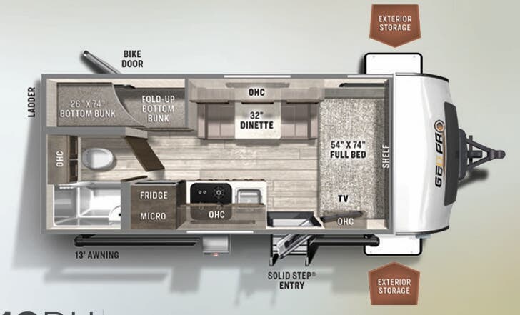 View 2022 Forest River Rockwood Geo Pro 19BH complete specs and manufacturer brochures