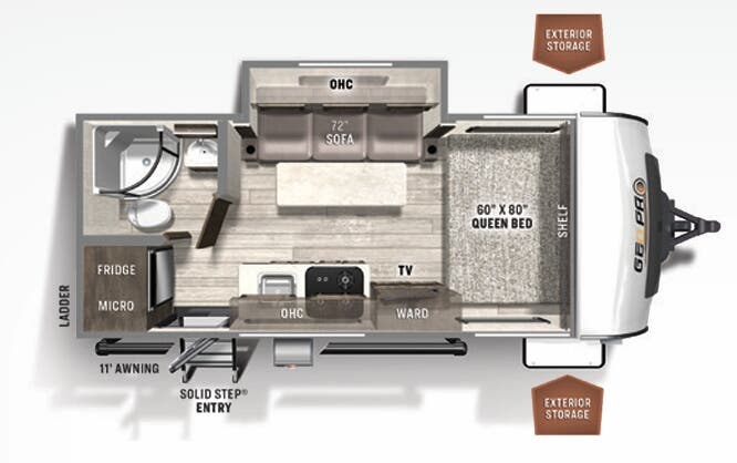 View 2022 Forest River Rockwood Geo Pro 19FBS complete specs and manufacturer brochures