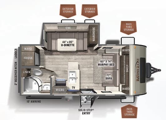 View 2022 Forest River Rockwood Mini Lite 2104S complete specs and manufacturer brochures