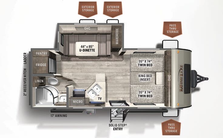 View 2022 Forest River Rockwood Mini Lite 2204S complete specs and manufacturer brochures