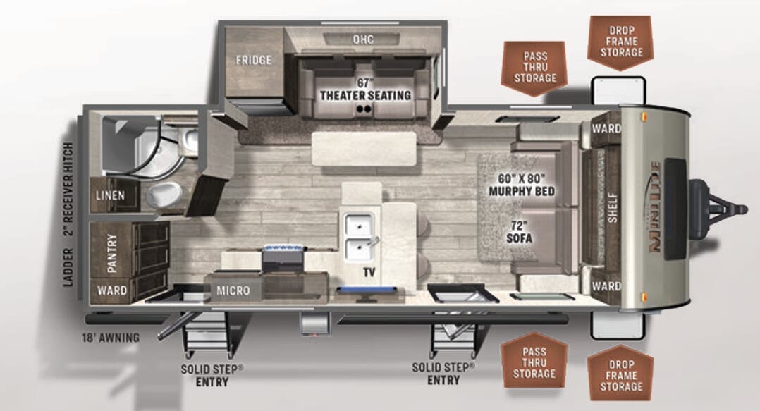 View 2022 Forest River Rockwood Mini Lite 2514S complete specs and manufacturer brochures