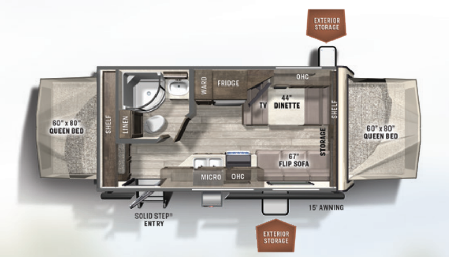 View 2022 Forest River Rockwood Roo 19 complete specs and manufacturer brochures