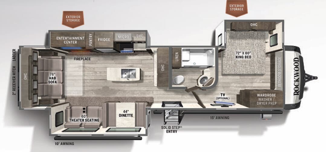 View 2022 Forest River Rockwood Signature 8337RL complete specs and manufacturer brochures