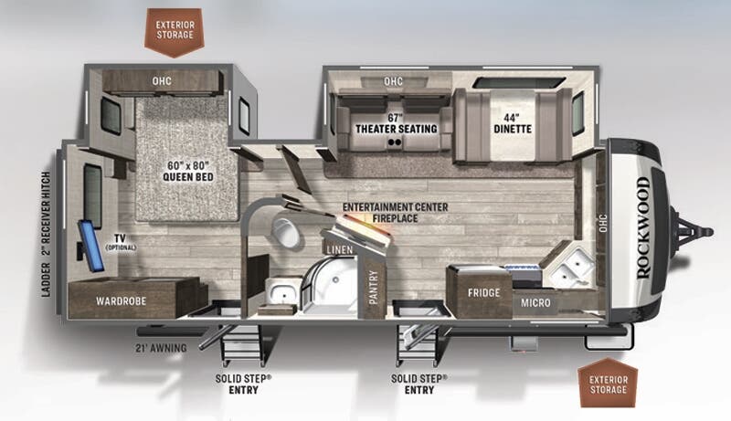 View 2022 Forest River Rockwood Ultra Lite 2608BS complete specs and manufacturer brochures