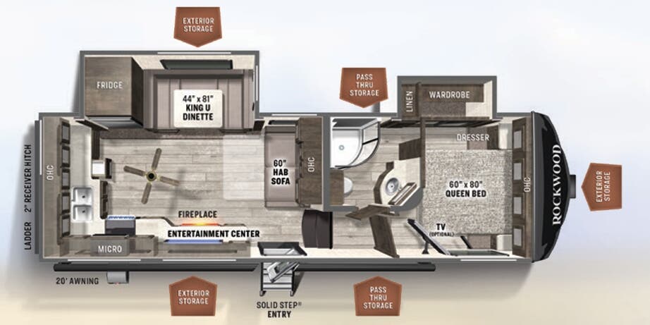 View 2022 Forest River Rockwood Ultra Lite 2622RK complete specs and manufacturer brochures