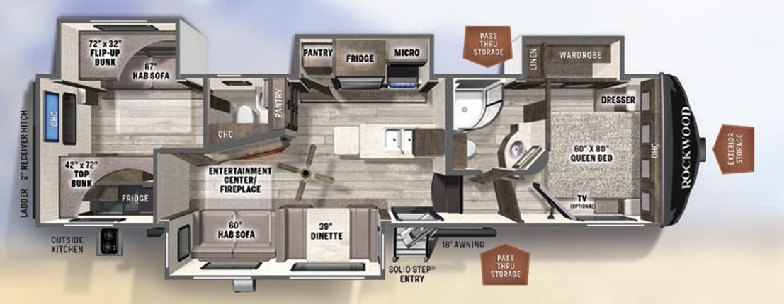 View 2022 Forest River Rockwood Ultra Lite 2892RB complete specs and manufacturer brochures
