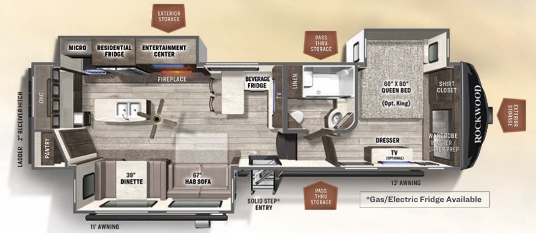 View 2022 Forest River Rockwood Ultra Lite 2899KS complete specs and manufacturer brochures