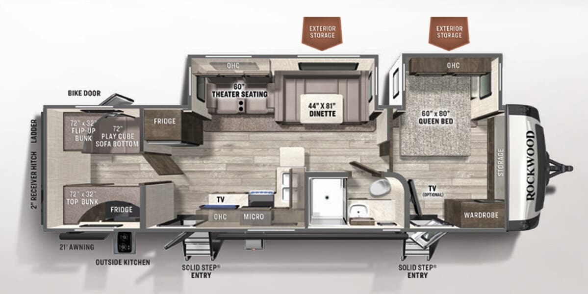 View 2022 Forest River Rockwood Ultra Lite 2911BS complete specs and manufacturer brochures