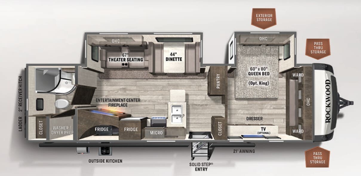 View 2022 Forest River Rockwood Ultra Lite 2912BS complete specs and manufacturer brochures
