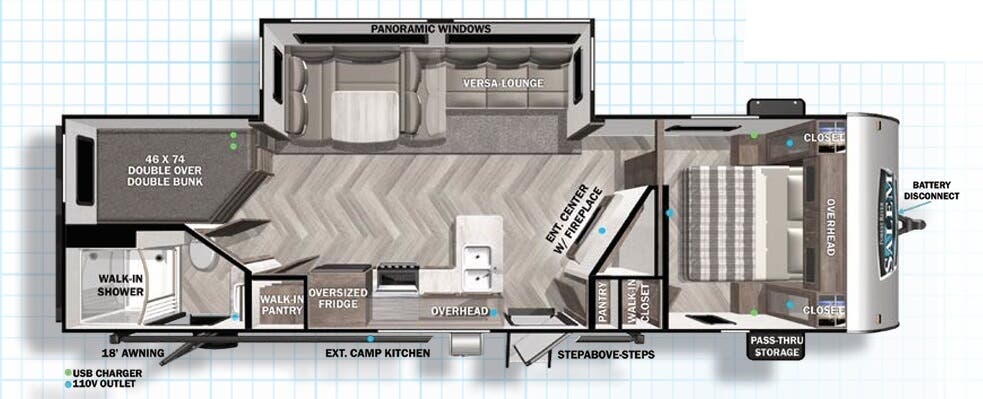 View 2022 Forest River Salem 26DBUD complete specs and manufacturer brochures