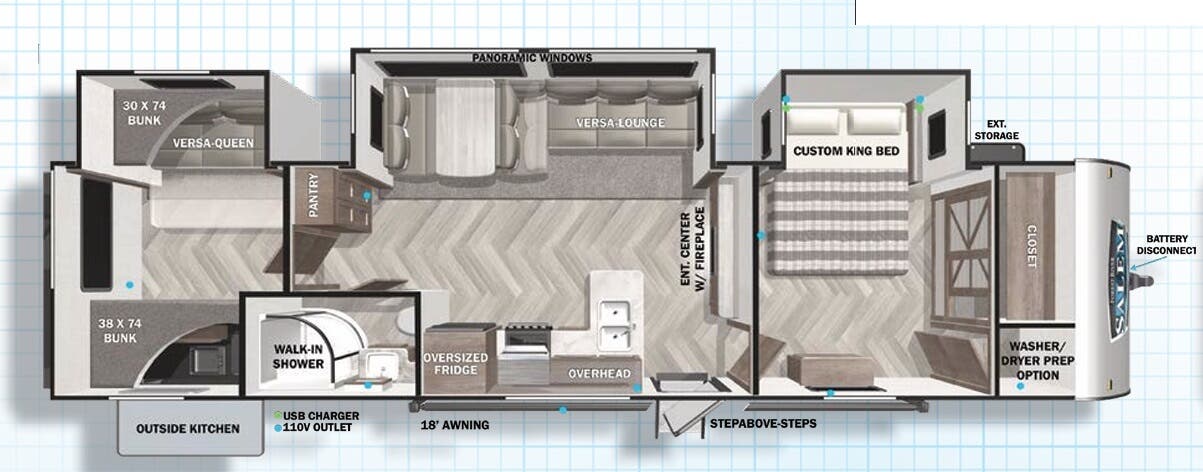 View 2022 Forest River Salem 33TS complete specs and manufacturer brochures