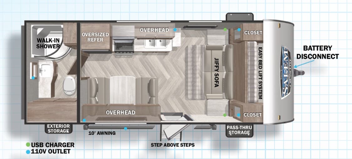 View 2022 Forest River Salem Cruise Lite 171RBXL complete specs and manufacturer brochures