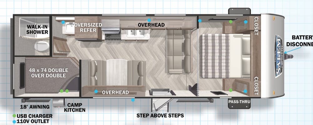 View 2022 Forest River Salem Cruise Lite 261BHXL complete specs and manufacturer brochures