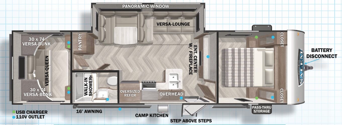 View 2022 Forest River Salem Cruise Lite 28VBXL complete specs and manufacturer brochures