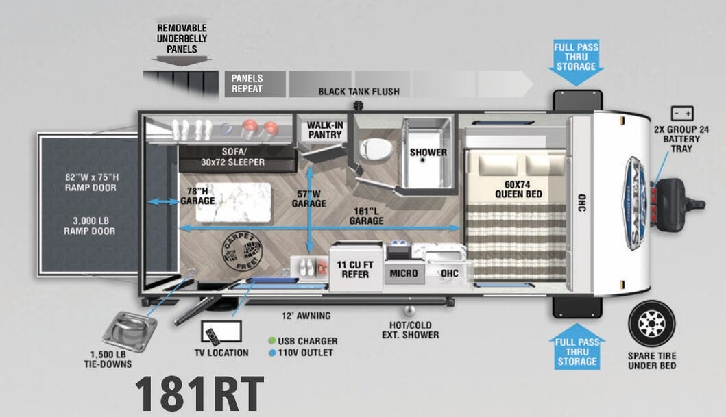 View 2022 Forest River Salem FSX 181RT complete specs and manufacturer brochures