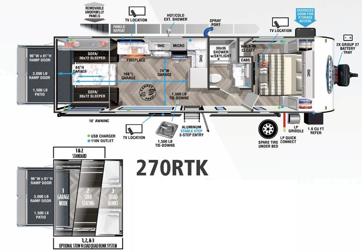 View 2022 Forest River Salem FSX 270RTK complete specs and manufacturer brochures