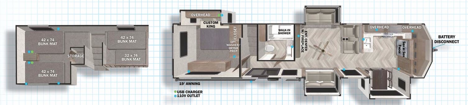 View 2022 Forest River Salem Grand Villa 42FK complete specs and manufacturer brochures