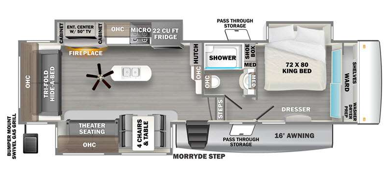 View 2022 Forest River Sandpiper 321RL complete specs and manufacturer brochures