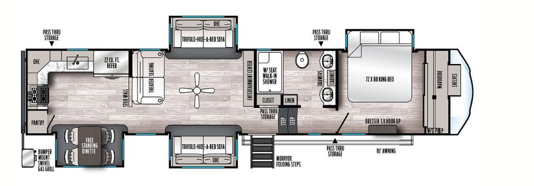 View 2022 Forest River Sandpiper 39BARK complete specs and manufacturer brochures