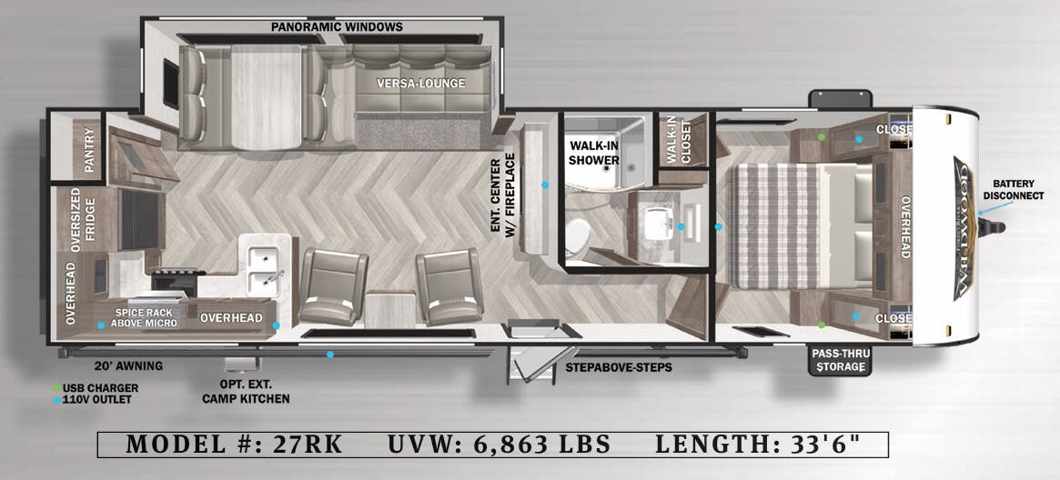 View 2022 Forest River Wildwood 27RK complete specs and manufacturer brochures