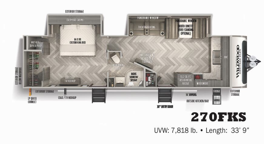 View 2022 Forest River Wildwood Heritage Glen 270FKS complete specs and manufacturer brochures