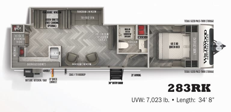 View 2022 Forest River Wildwood Heritage Glen 283RK complete specs and manufacturer brochures