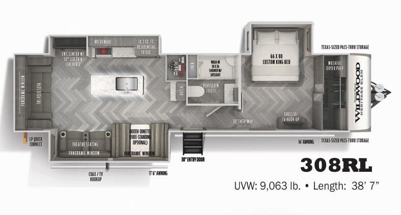 View 2022 Forest River Wildwood Heritage Glen 308RL complete specs and manufacturer brochures