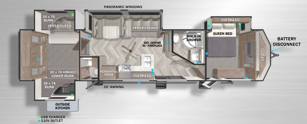 View 2022 Forest River Wildwood Lodge 42QBQ complete specs and manufacturer brochures