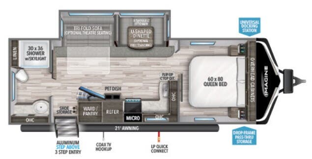 View 2022 Grand Design Imagine 2600RB complete specs and manufacturer brochures