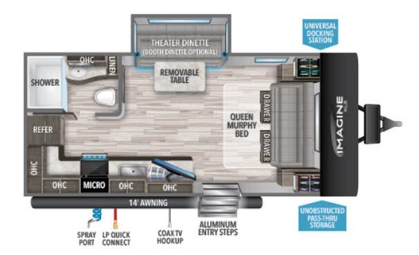 View 2022 Grand Design Imagine XLS 17MKE complete specs and manufacturer brochures