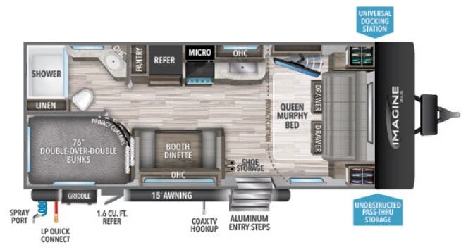 View 2022 Grand Design Imagine XLS 21BHE complete specs and manufacturer brochures