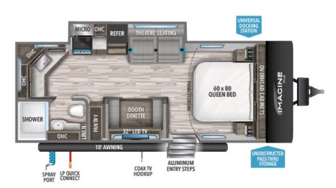 View 2022 Grand Design Imagine XLS 22MLE complete specs and manufacturer brochures