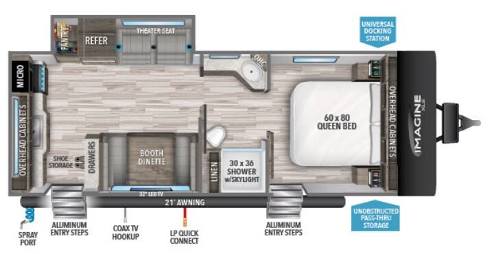 View 2022 Grand Design Imagine XLS 23LDE complete specs and manufacturer brochures